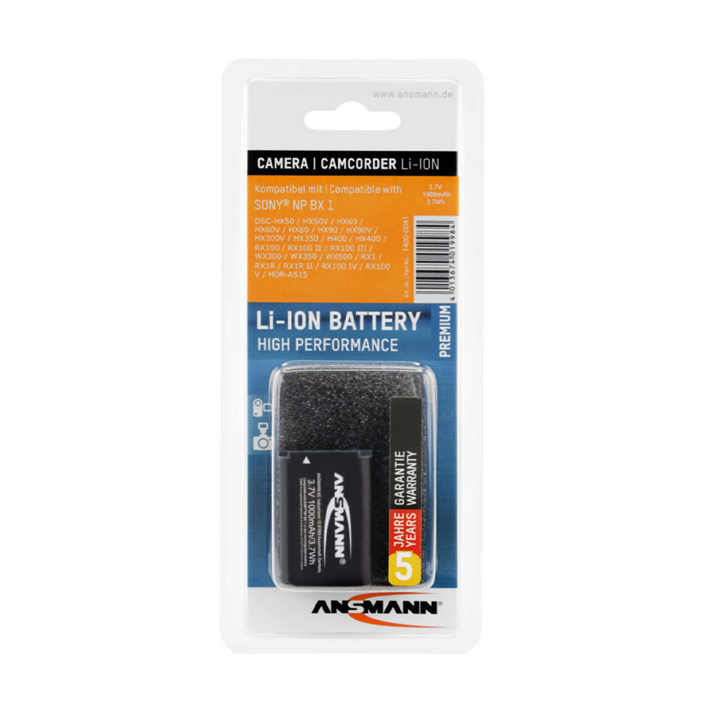 Ansmann Replacement Sony NP BX1 Battery-Pinknoise Systems